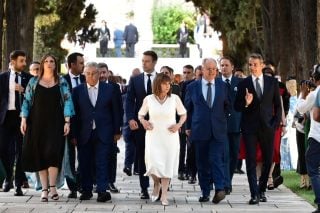 Η Κατερίνα Σακλλαροπούλου με τους αρχηγούς των κομμάτων στο προεδρικό μέγαρο